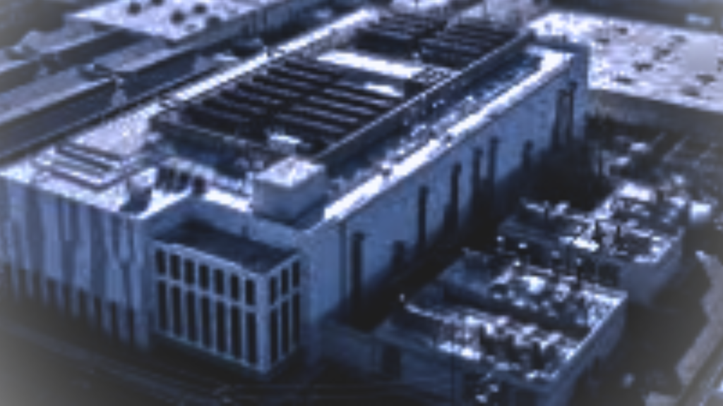 Large industrial AI data center facility viewed from above, highlighting infrastructure used for artificial intelligence computing and cloud operations.