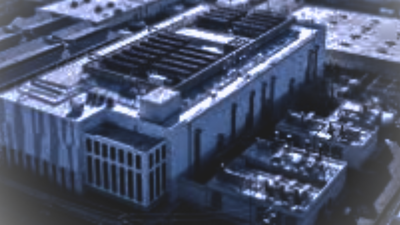Large industrial AI data center facility viewed from above, highlighting infrastructure used for artificial intelligence computing and cloud operations.