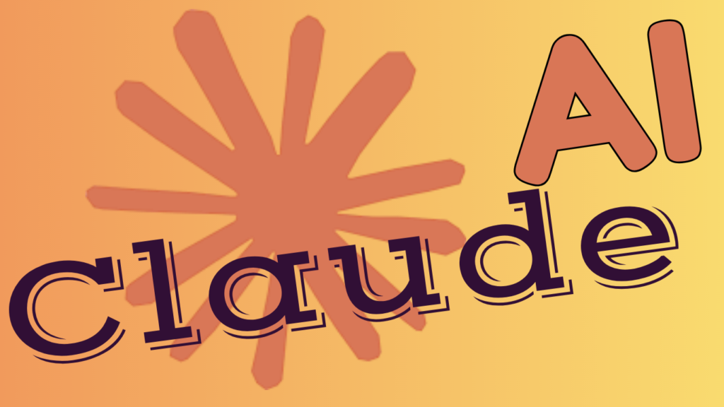 An image featuring a large orange starburst graphic on a yellow-to-orange gradient background, with the text "Claude AI" stylized in overlapping fonts, optimized for Anthropic Claude Fable Guardrails.